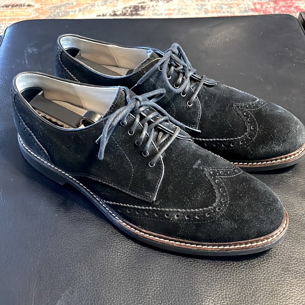 Cole Haan Black Suede Oxfords